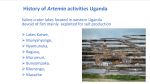 History of Artemia activities in Uganda