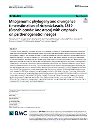 Mitogenomic phylogeny and divergence time estimation of Artemia Leach, 1819 (Branchiopoda: Anostraca) with emphasis on parthenogenetic lineages